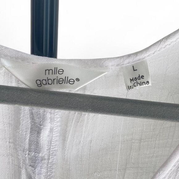 Mlle Gabrielle white Asymmetrical midi dress size L - Picture 3 of 8